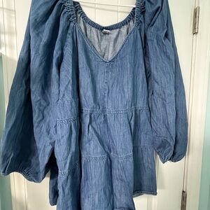 Old Navy Blue Denim Blouse